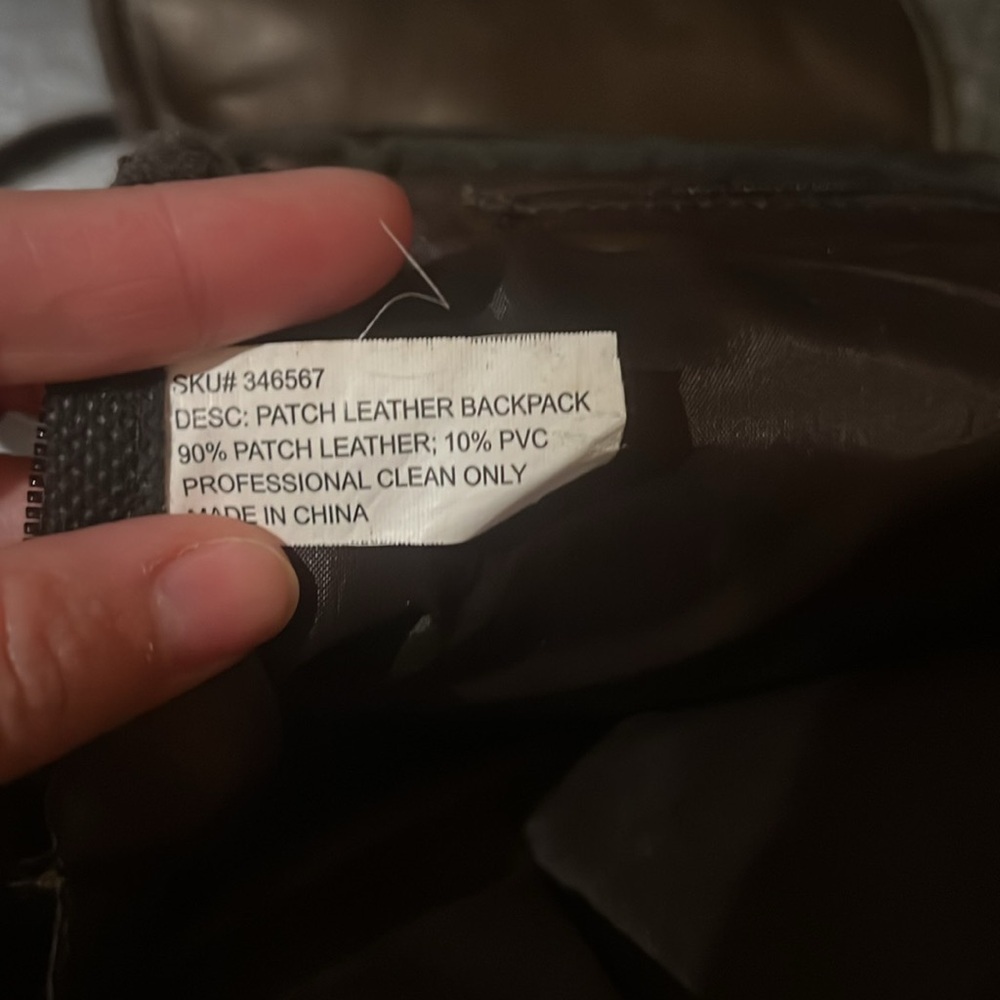 Vintage Brown Patch Leather Backpack - image 3